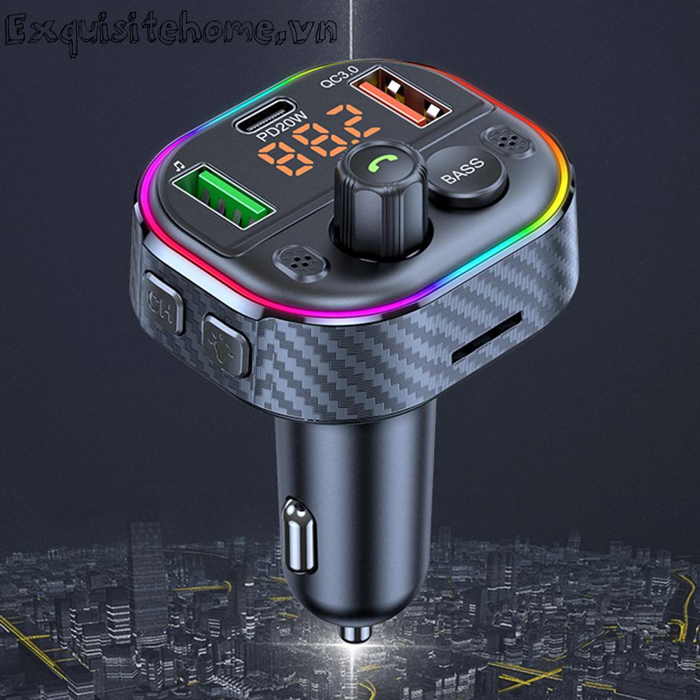 Máy Phát Bluetooth 5.1 FM Rảnh Tay 20W PD QC3.0 Cho Xe Hơi