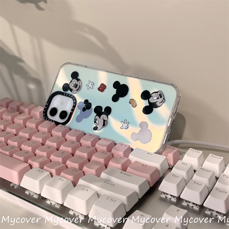 Ốp Điện Thoại Silicon Mềm Hình Chuột Minnie Màu Gradient Cho iPhone 14 13 12 11 Pro Max X XR Xs Max 6 7 8 Plus