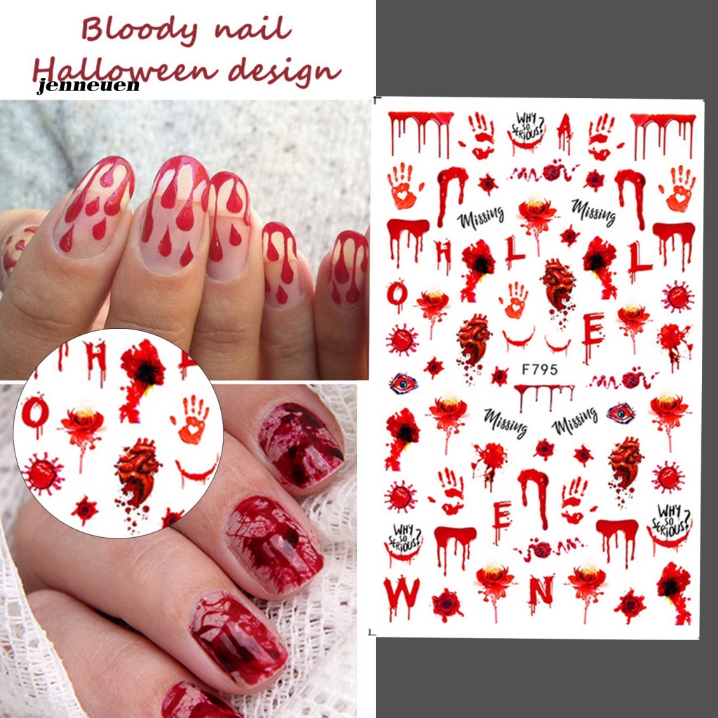 Bộ 2 Miếng Dán Móng Tay Siêu Mỏng Kinh Dị DIY