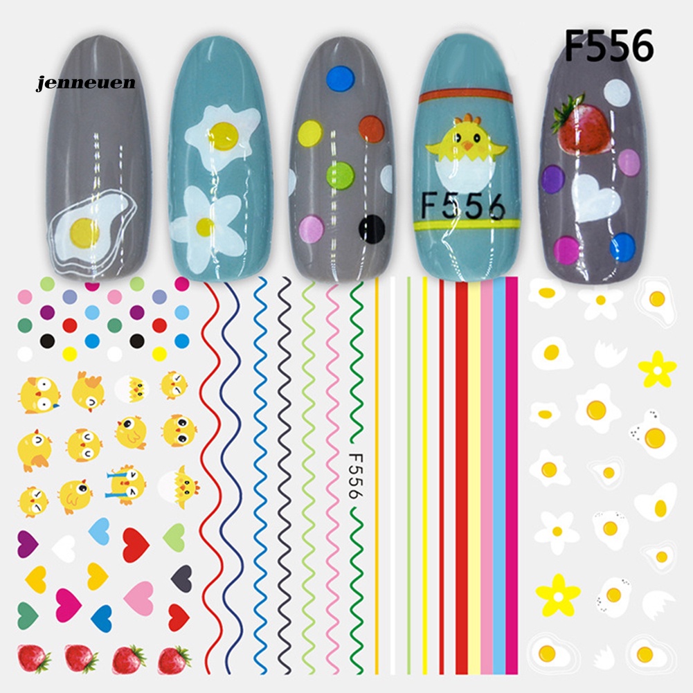 Miếng Dán Móng Tay 3D Siêu Mỏng In Chữ Tiếng Anh / Động Vật / Lá / Trá