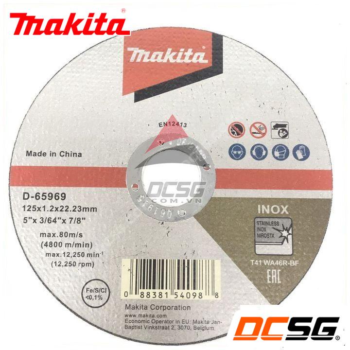 Đá cắt mỏng cho Inox 125x1.2x22.23mm Makita D-65969 | DCSG