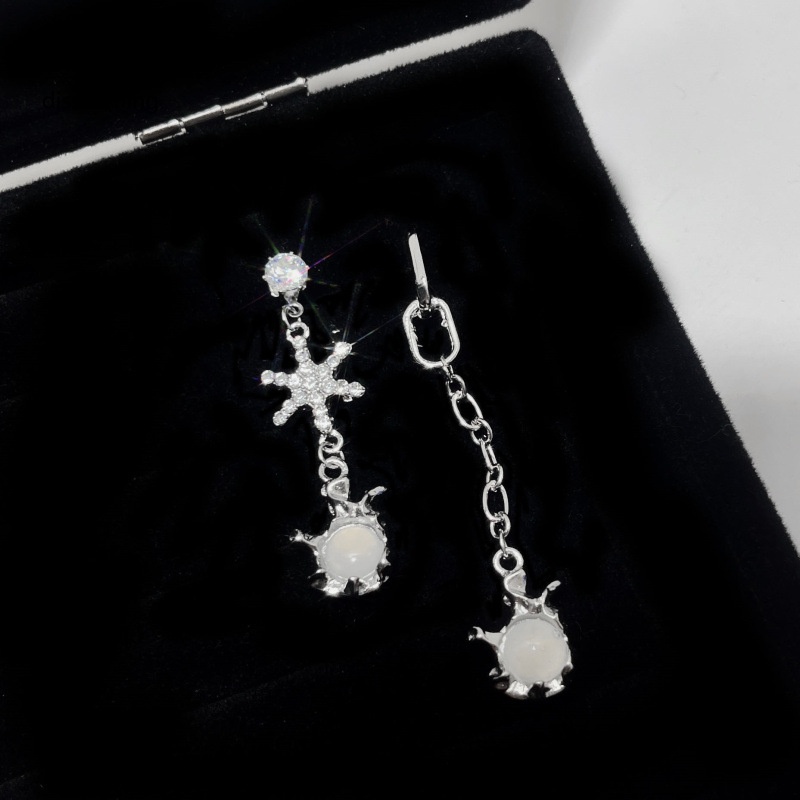 Áo Thun SL SL SL SL SL SL SL| Khuyên Tai Đính Đá Mặt Trăng Không Đối Xứng Phong Cách Bohemian Thanh Lịch Cho Nữ