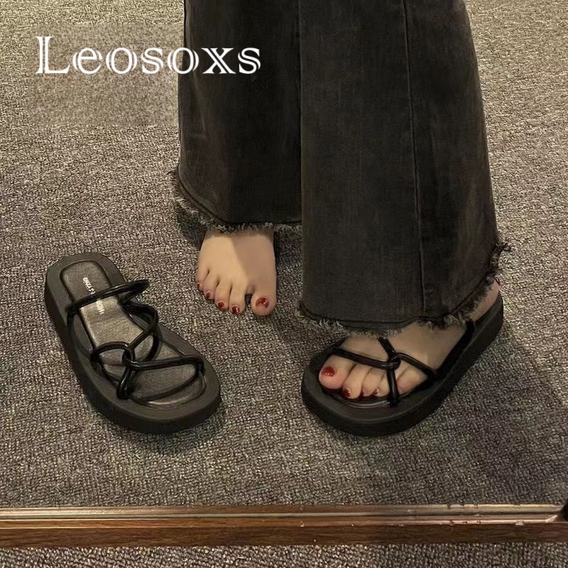 Leosoxs dép sandal nữ dép nữ dép bánh mì nữ dép bánh mì Chống Trượt 071814