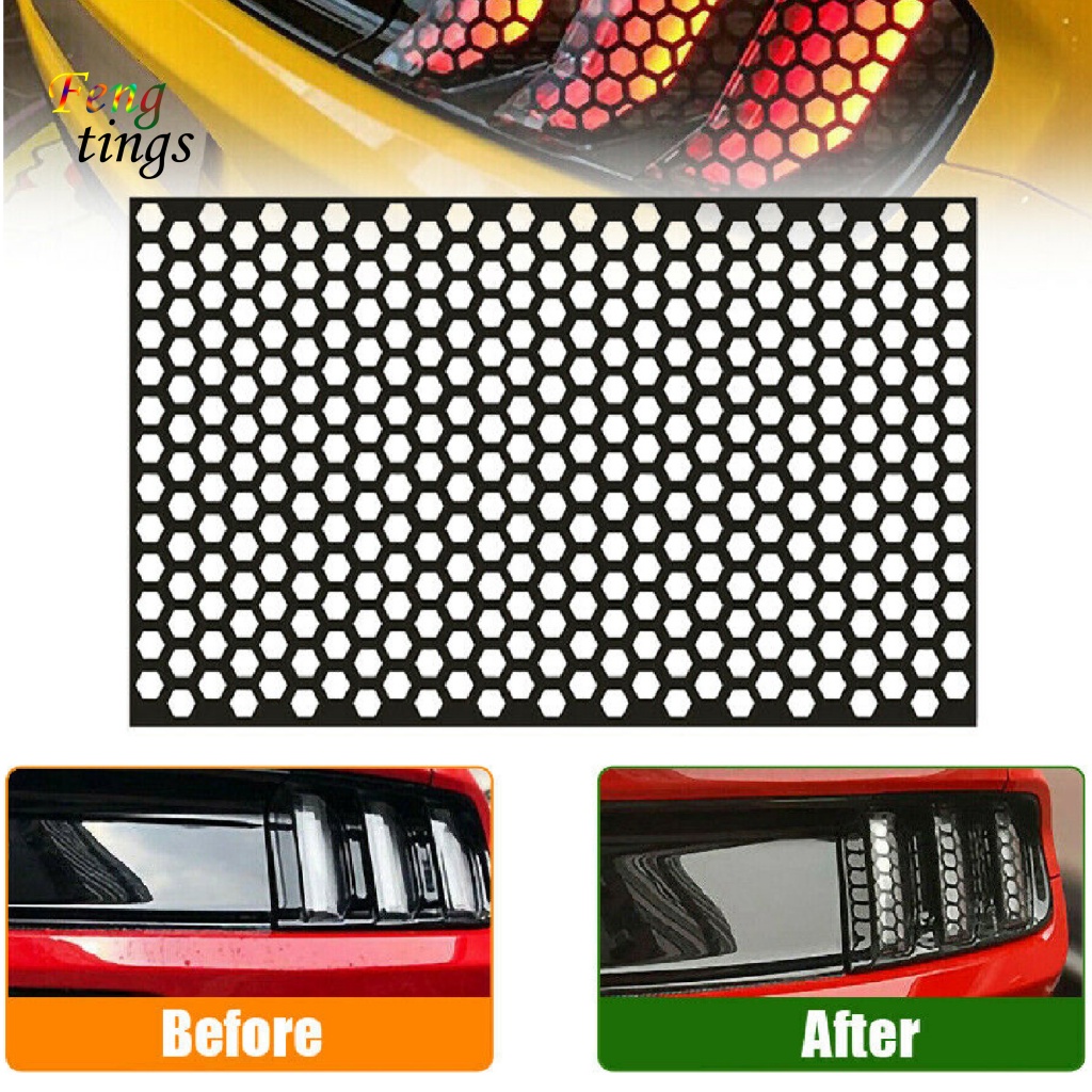 Miếng Dán Đèn Đuôi Xe Hơi Bằng PVC Hình Tổ Ong Màu Đen Dễ Lắp Đặt Tiện Dụng