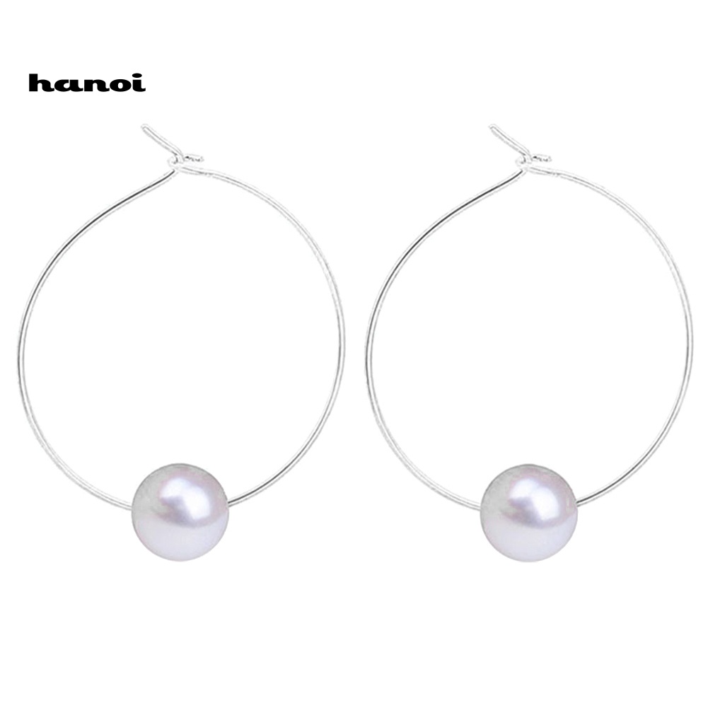 Bông Tai Tròn Đính Ngọc Trai Giả Thời Trang Cho Nữ