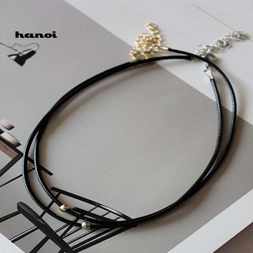 Vòng cổ Choker Da MặT HạT TròN ThờI Trang Cho Nữ