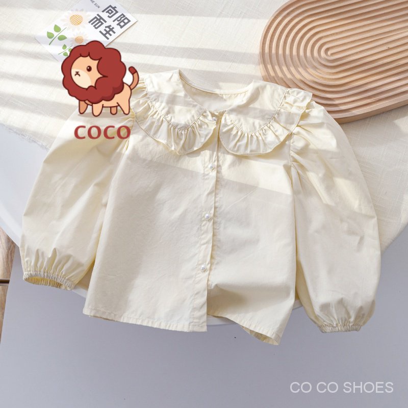 Áo Sơ Mi Ren Màu Trơn Phong Cách Hàn Quốc Thời Trang Mùa Thu Hàng Mới Dành Cho Bạn Gái