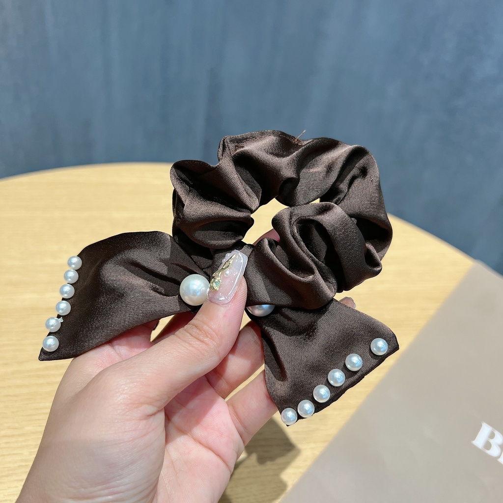 Dây Cột Tóc Đuôi Ngựa Hình Nơ Đính Ngọc Trai Nhân Tạo Thời Trang Năm 2023