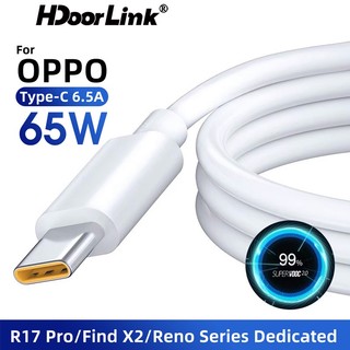 Cáp sạc nhanh hdoorlink 6.5a type-c 65w hỗ trợ sạc nhanh vooc cho oppo