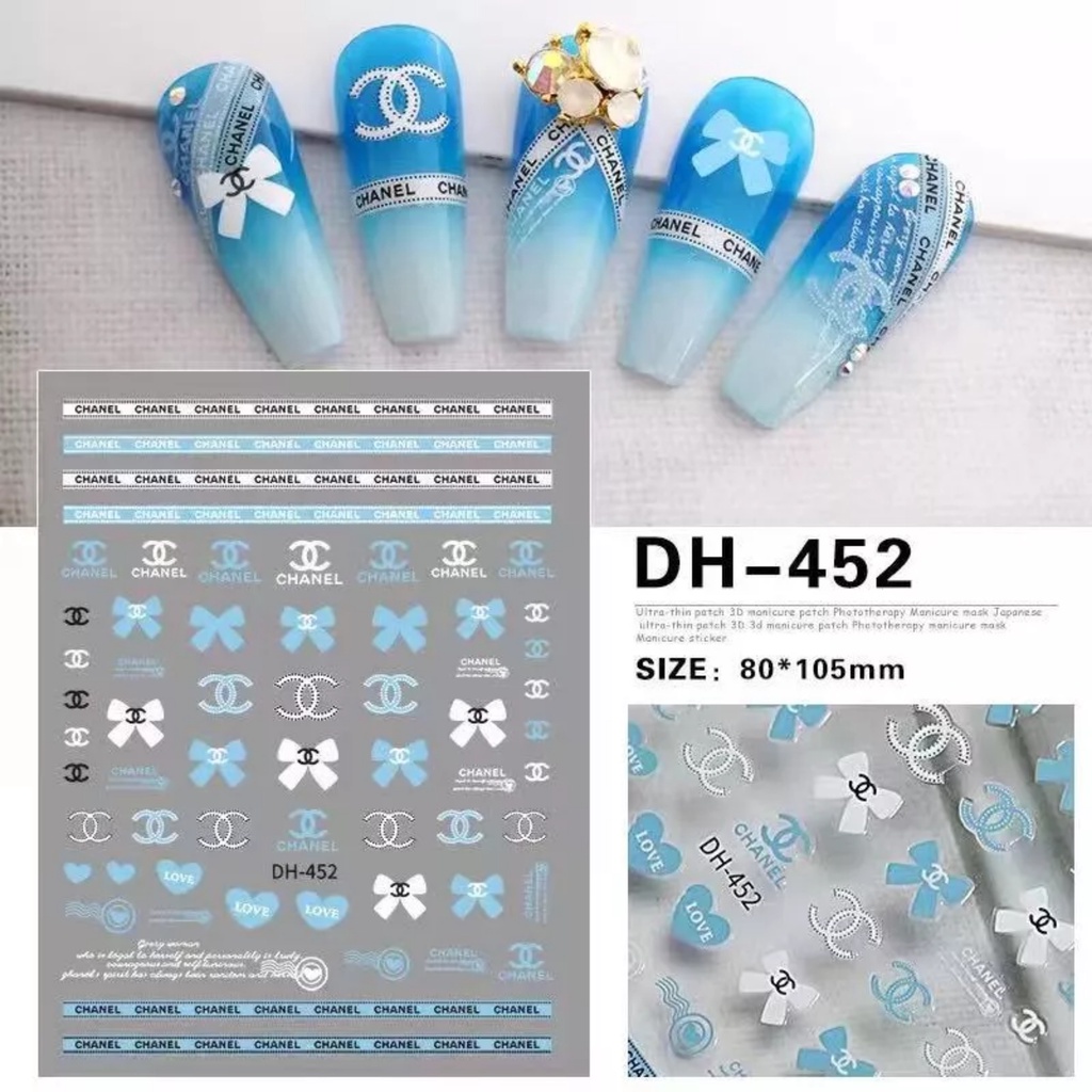 Sticker thương hiệu trang trí nail nhiều mã mới