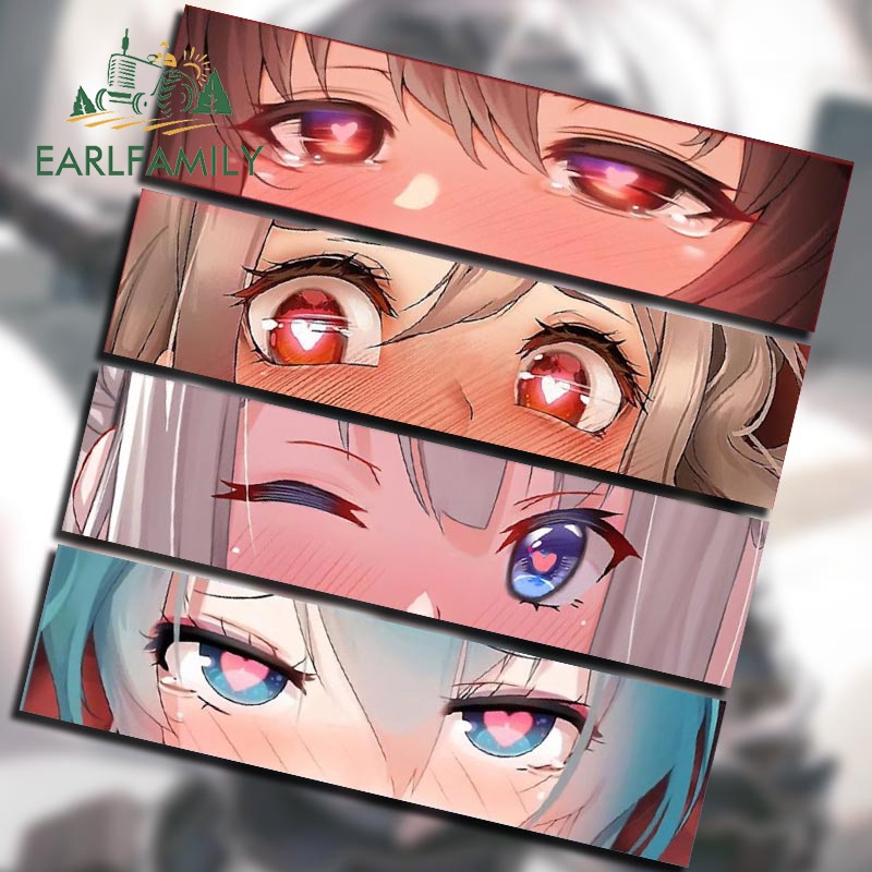 Đề Can vinyl Hình Đôi Mắt Cô Gái Nhật Bản 13Cmx3.3Cm Dán Trang Trí Máy Điều Hòa Xe Hơi