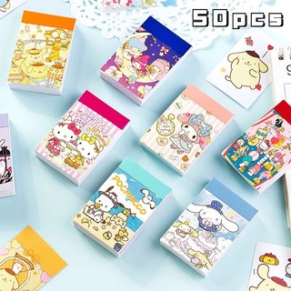 Set 50 Sticker Hình Sanrio Kuromi Hellokitty Cinnamoroll Pochacco Dễ Thương Dán Trang Trí Sổ Tay