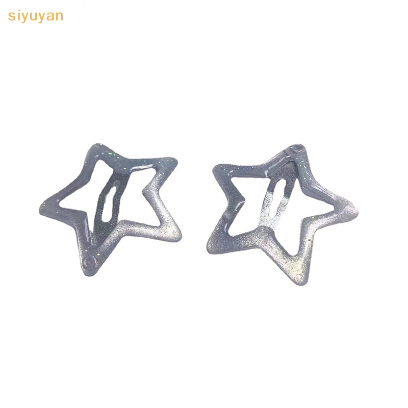 Set 10 Kẹp Tóc Hình Ngôi Sao 3cm Bằng Kim Loại Màu Bạc Phong Cách Ngọt Ngào Cho Bé Gái VN
