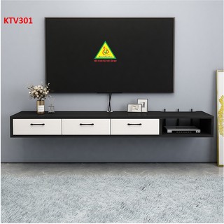 Kệ tivi treo tường bằng gỗ, kệ DVD treo tường KTV301