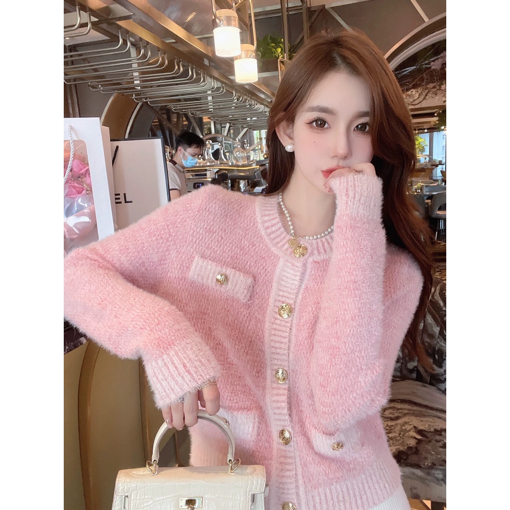 Xiaoxiang phong cách áo len nữ dệt kim cardigan phong cách nhẹ nhàng mùa thu phong cách mới tính khí ngọt ngào