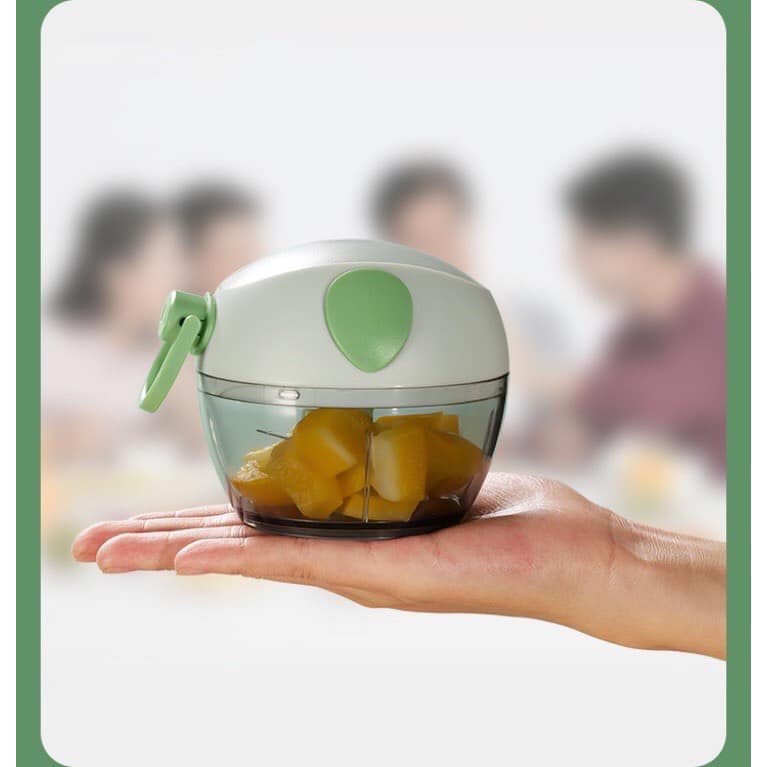 Máy xay mini đa năng 3 lưỡi dao kéo tay, xay tỏi ớt hành, xay rau củ quả