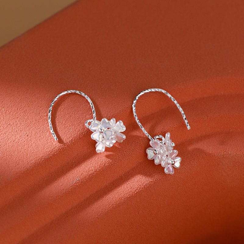 Bông Tai Mạ Bạc 925 Hình Hoa Nhỏ Xinh Thời Trang Cao Cấp