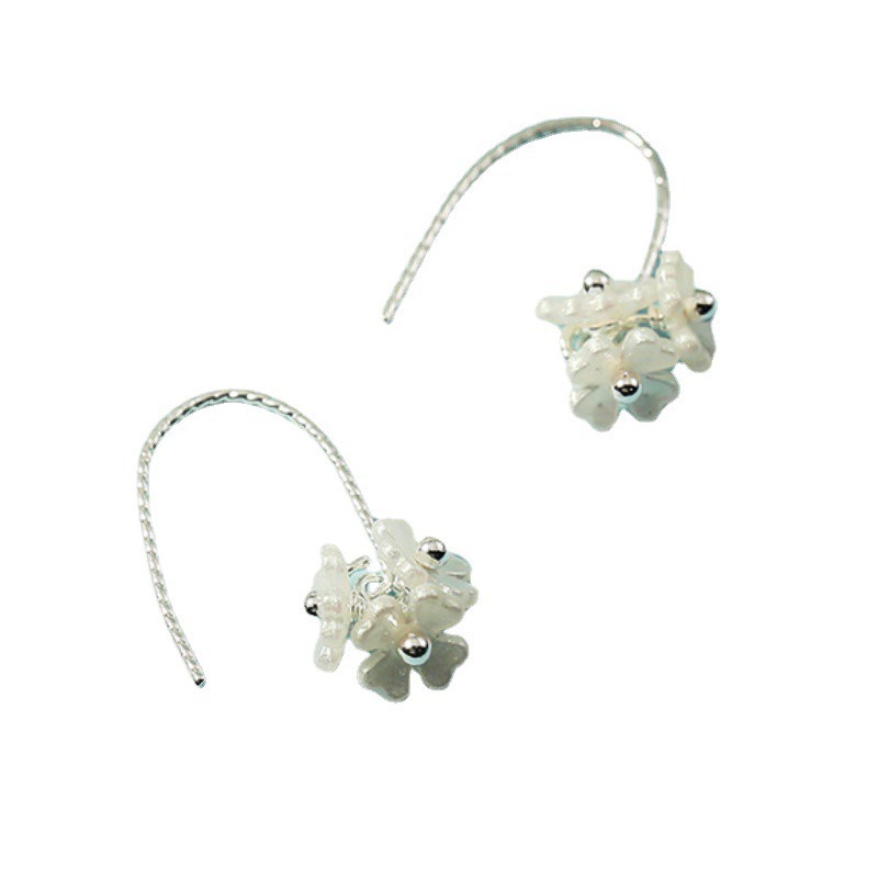 Bông Tai Mạ Bạc 925 Hình Hoa Nhỏ Xinh Thời Trang Cao Cấp