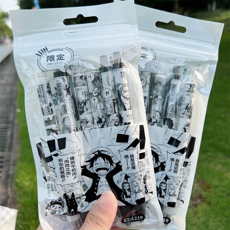 Bút Mực Gel SHIORI Màu Đen Bút Bi Nước Anime Truyện Tranh Naruto One Piece Dành Cho Học Sinh