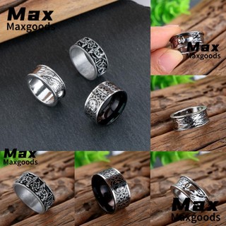Nhẫn Thép Titan Khắc Hình Sói Khổng Lồ Thời Trang Phong Cách Hip Hop Gothic Dành Cho Nam Đi Xe Đạp