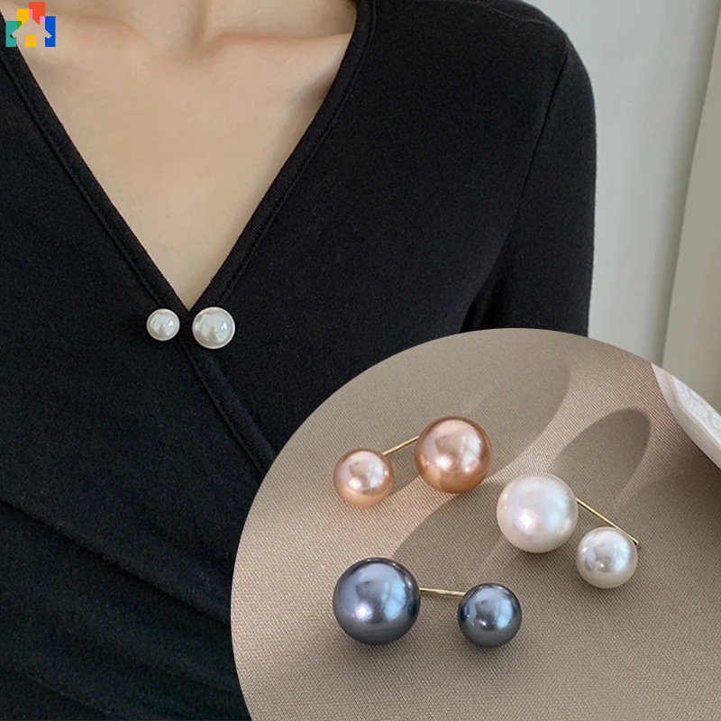 Trâm Cài Áo Khoác Cardigan Đính Ngọc Trai Nhân Tạo Thiết Kế Đơn Giản Thời Trang Cho Nữ