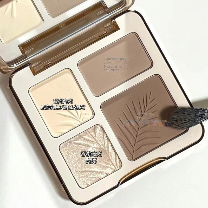 Muge LEEN Đĩa Phấn Bắt Sáng Tạo Khối Màu Lì Chống Thấm Nước Lâu Trôi Làm Sáng Da