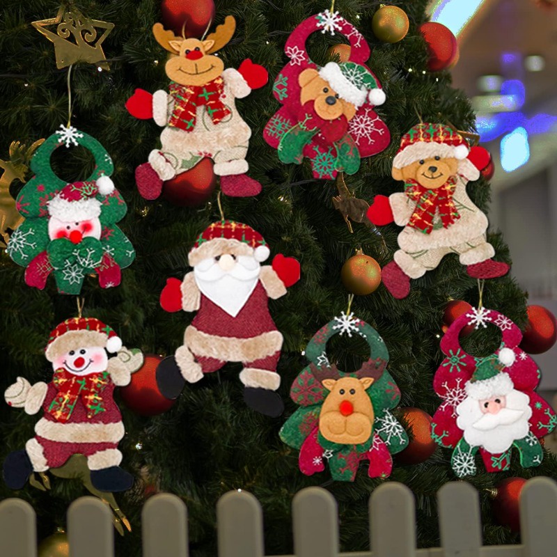 Búp Bê Hình Ông Già Noel / Người Tuyết Bằng Lông Nhung Dễ Thương Dùng Trang Trí Cây Thông Giáng Sinh