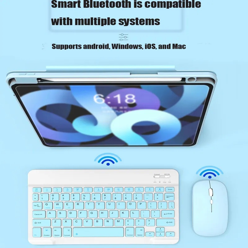 Bàn Phím bluetooth Không Dây 10inch 10.36 "11inch Kèm Chuột & Bàn Phím Sạc Cho oppo air 2022 / 10.36" / 11inch / Ipad 2 11