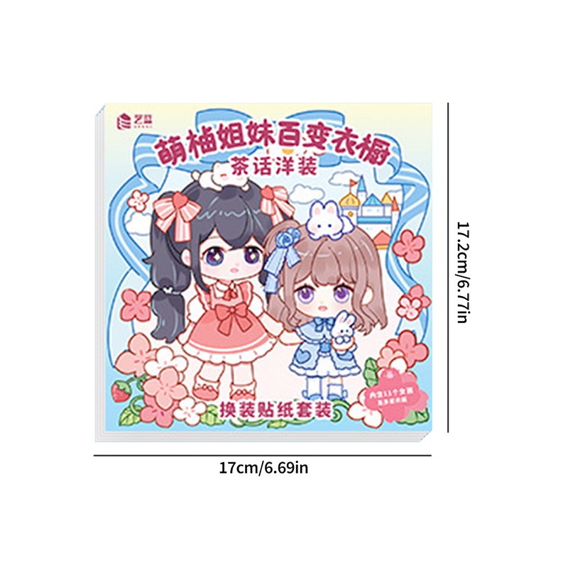 Dress up sticker for kids girl phim hoạt hình dễ thương kawaii girl makeup stickers diy character quần áo dán trang điểm đồ dùng học sinh yk