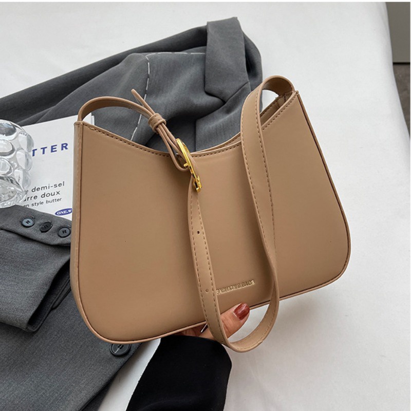 IELGY Túi Xách Đeo Vai Màu Trơn Phong Cách Phương Tây Thời Trang