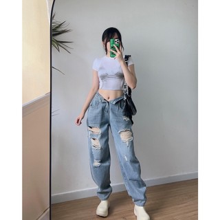 Quần jean XANH NHẠT RÁCH 2