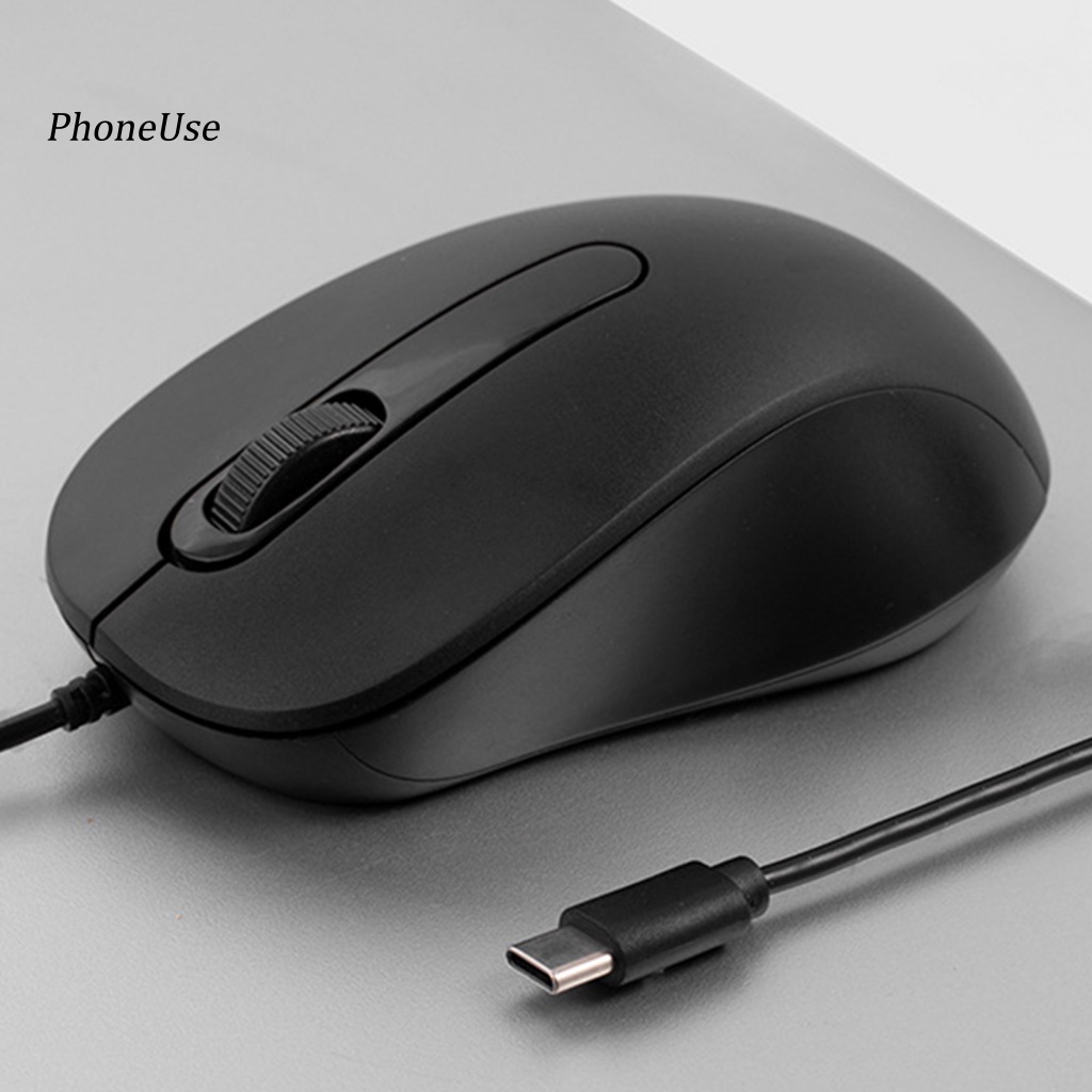 Chuột Máy Tính Có Dây 1000DPI Type-C Bằng PU Tương Thích Với PC Laptop