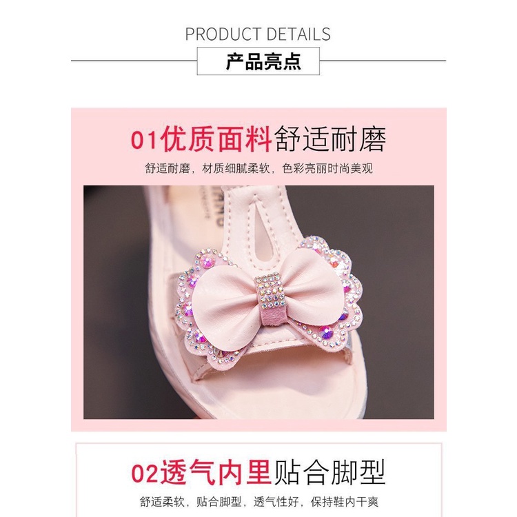 Giày Sandal Công Chúa Đế Mềm Thời Trang Mùa Hè 2023 Cho Bé Gái