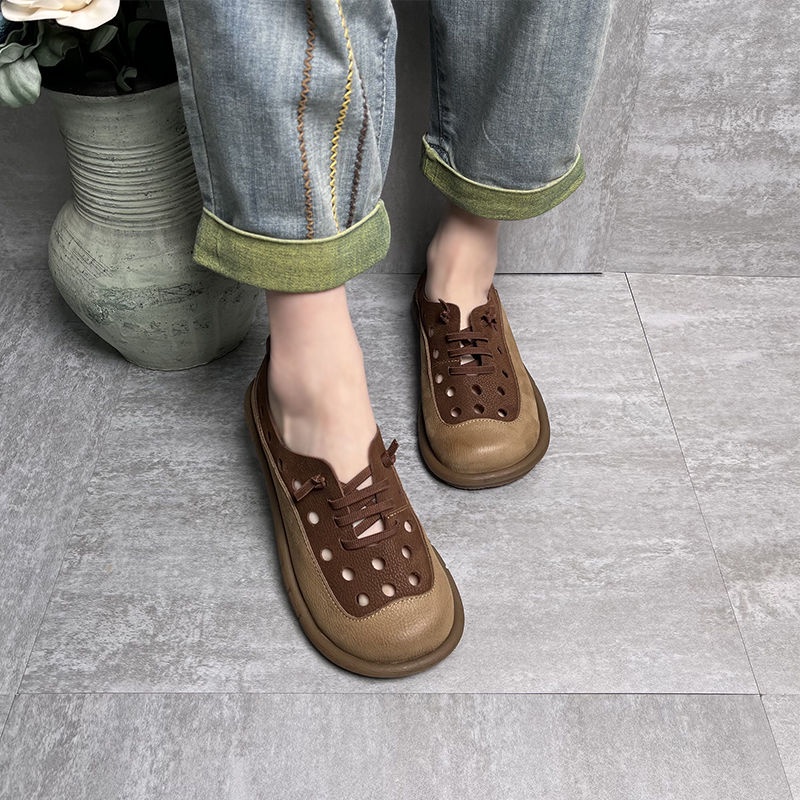 Xăng đan Da crocs Phong Cách vintage Thời Trang 2023 Cho Nữ