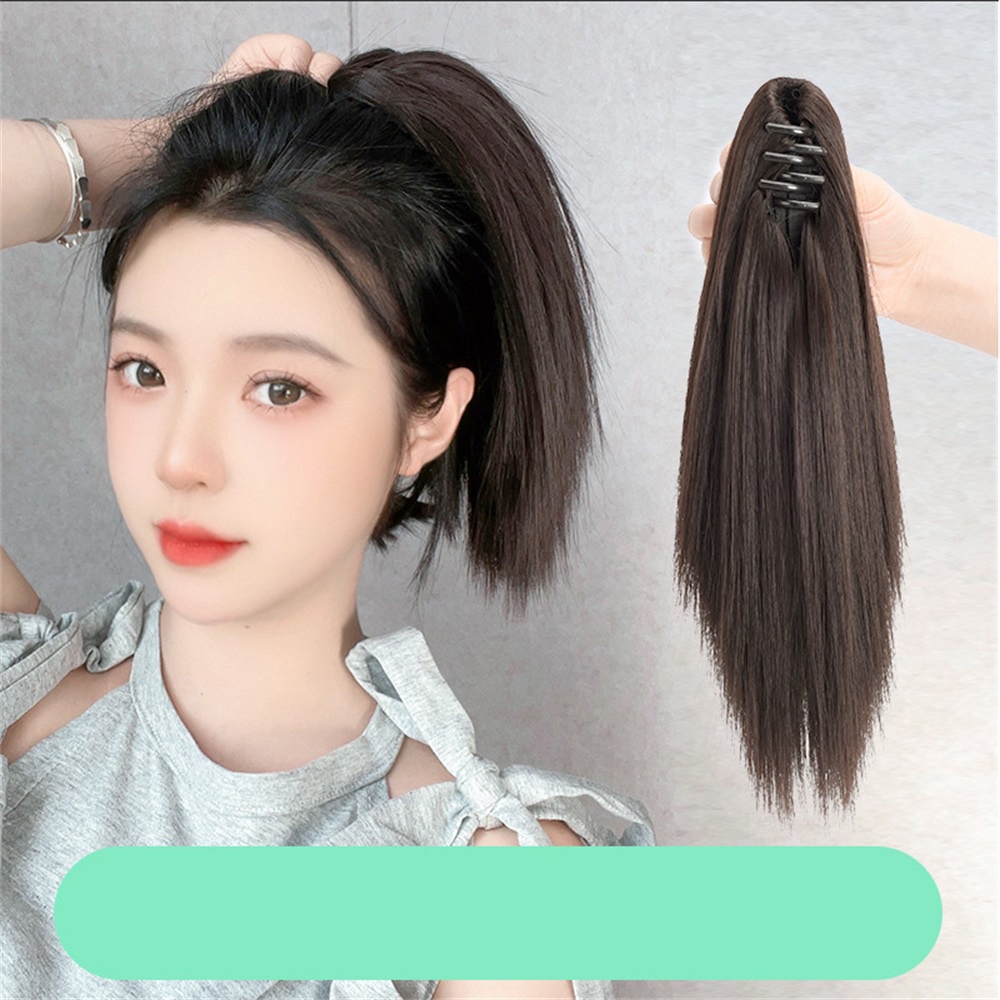 Tóc Giả Đuôi Ngựa Thẳng Dài Tự Nhiên Có Kẹp Dành Cho Nữ