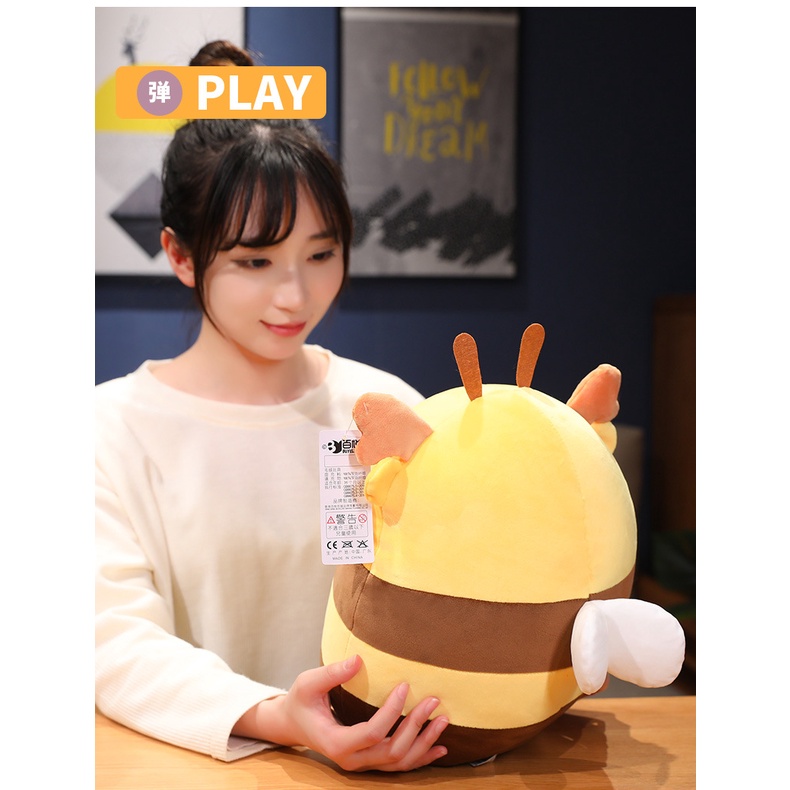 Gối Ôm Nhồi Bông Thiết Kế Hình Chú Ong Hoạt Hình Sáng Tạo