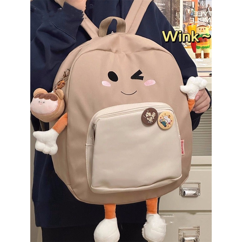 Ba Lô Mềm Mại In Họa Tiết Hoạt Hình Dễ Thương Phong Cách Nhật Bản Cho Nữ