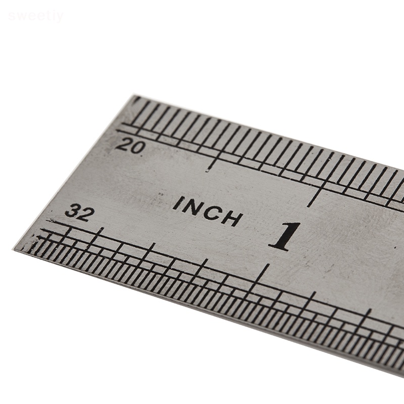 Thước Đo Hai Mặt Bằng Thép Không Gỉ 15-30cm Mới