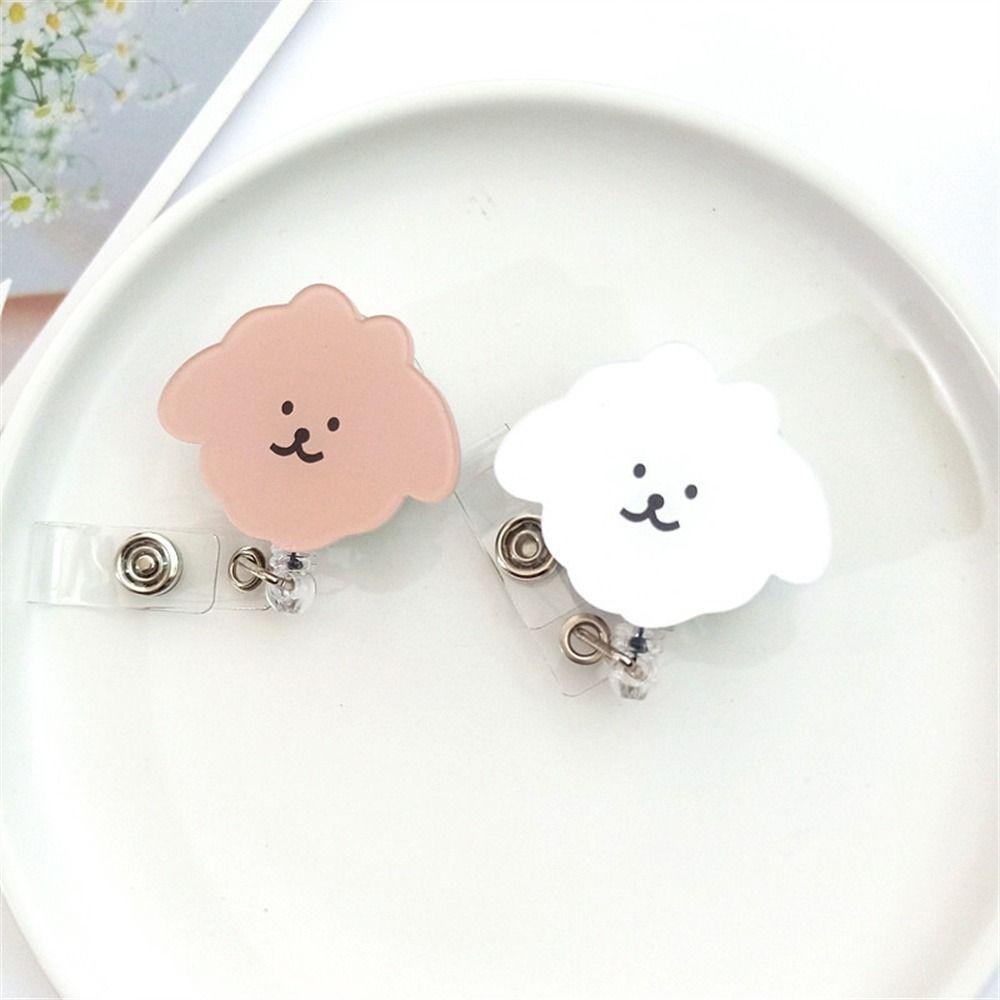 Lanfy Giá Đỡ Huy Hiệu Cài Áo / Thẻ Tên Bằng acrylic Hình Cún Hoạt Hình Sáng Tạo Dễ Kéo Cho Văn Phòng / Trường Học