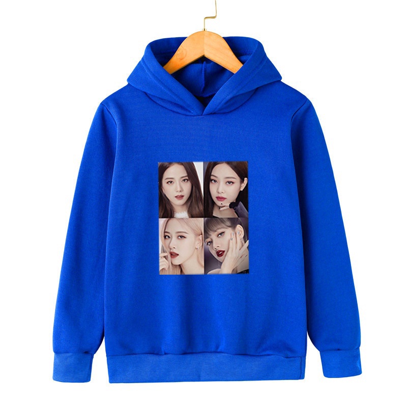 Áo Hoodie Thể Thao In Họa Tiết Hoạt Hình BLACKPINK Dễ Thương Cho Bé