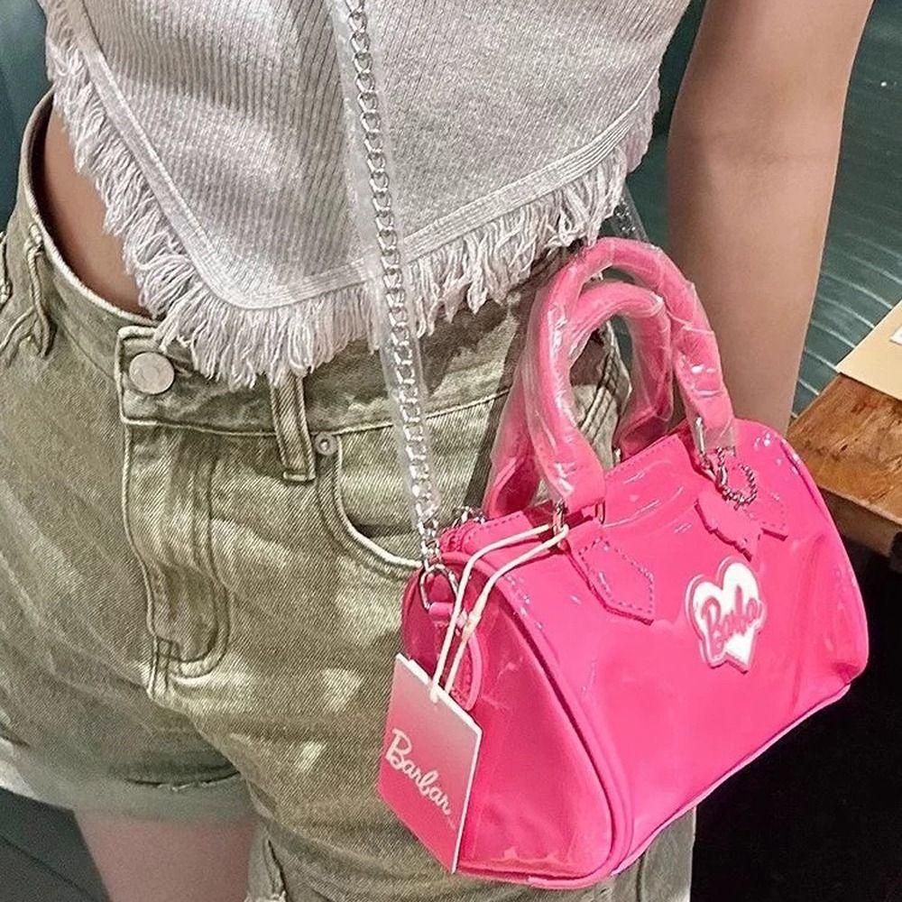 Túi đeo vai barbie shanhai, hình gối da pu, kiểu dáng hình elip kawaii du lịch dung tích lớn