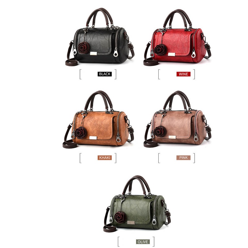 Túi Đeo Chéo Vai Bằng Da Thật 8 Màu Tùy Chọn Phong Cách Retro Dành Cho Nữ