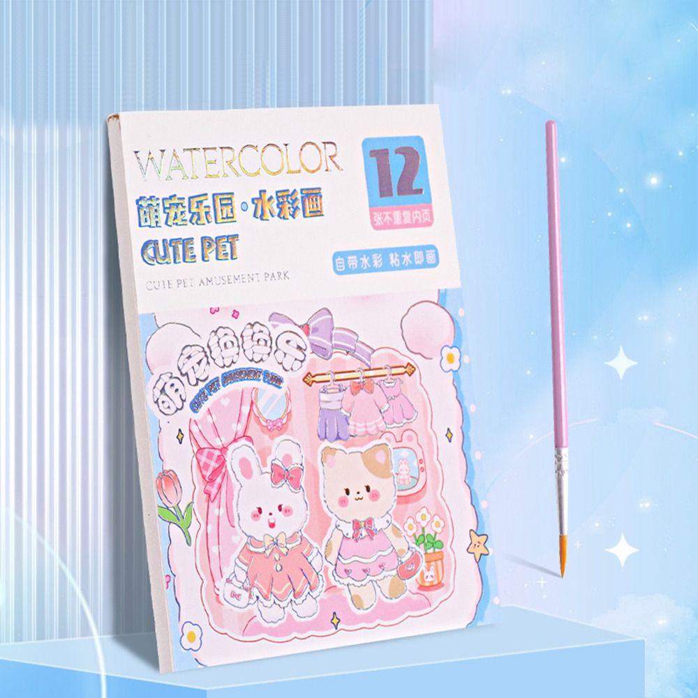 Sách Tô Màu 2Lisk Vẽ Tranh Bằng Giấy Thủ Công diy Kèm Cọ Vẽ Và Bút Màu Nước Vẽ Tranh Hoạt Hình Cho Trẻ Mẫu Giáo