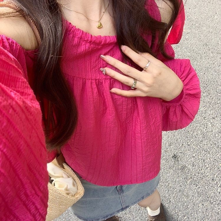 Áo Kiểu Trễ Vai Dáng Rộng Thời Trang Mùa Hè Cho Nữ