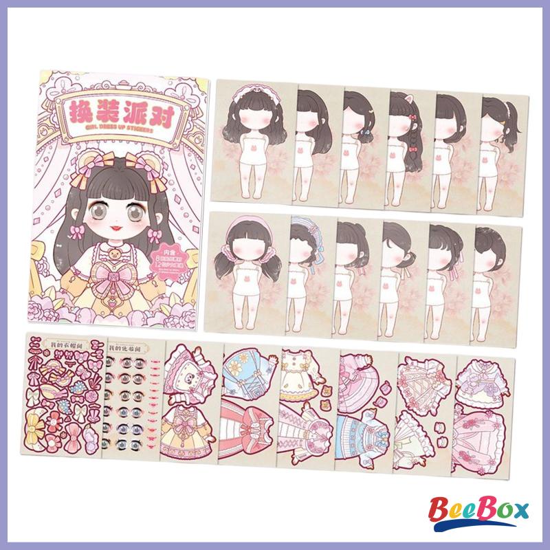 Bộ sticker Búp Bê Mặc Trang Phục diy Sáng Tạo Giáo Dục Cho Bé 3 Tuổi