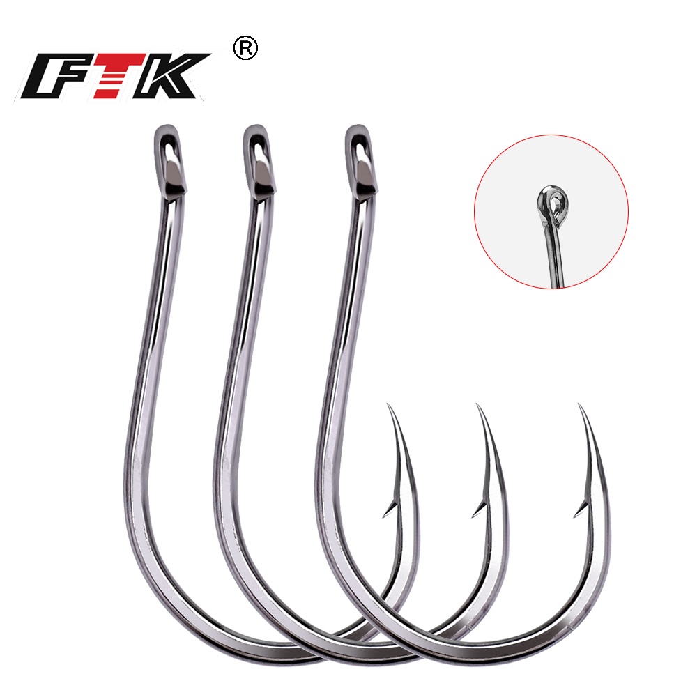 Ftk 92669 móc câu cá vòng thép carbon cao móc câu dụng cụ câu cá 50 cái / 100 cái phụ kiện câu cá