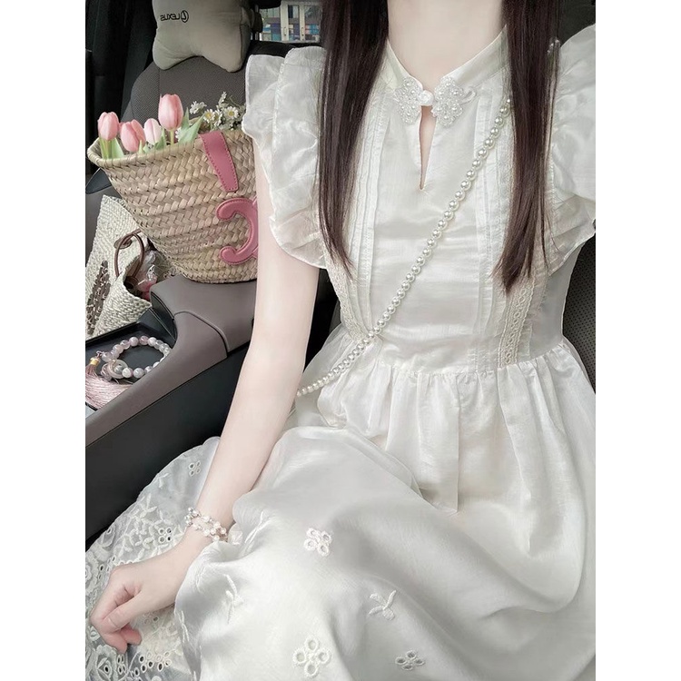 Đầm Dài Dáng Chữ A Tay Bay Phong Cách Pháp Thời Trang Mùa Hè Nhẹ Nhàng Cho Nữ