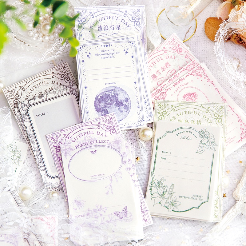Midoo 40 cái / lốc cây tự nhiên trang trí memo pads nhật ký scrapbooking chất liệu giấy đồ dùng văn phòng văn phòng phẩm