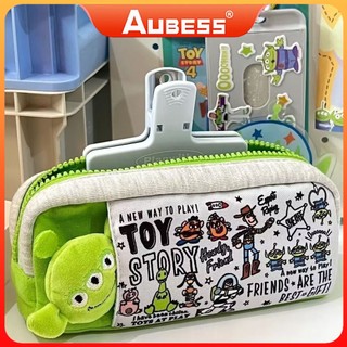 Toy Story phim hoạt hình sáng tạo Hộp đựng bút ba mắt màu xanh lá cây Hộp đựng bút chì dành cho học sinh có giá trị cao Túi đựng văn phòng phẩm Dung tích lớn Ứng dụng cho nhiều dịp AUBESSSTORE