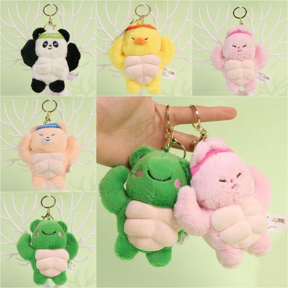 Búp bê nhồi bông MMULCK động vật hoạt hình cơ bắp mạnh mẽ thiết kế ếch/ gấu/ cún/ vịt cho nữ